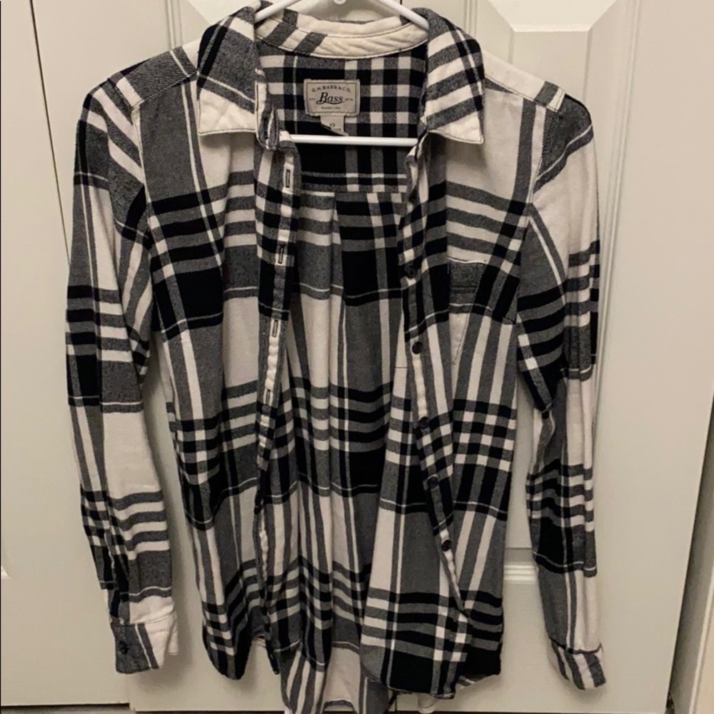Bass black and white flannel
